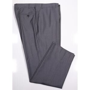 Canali Exclusive Gray Super 150's Wool Flat Front Dress Pants Trousers 38x31